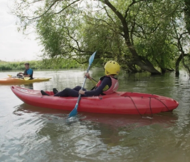 Someone Kayaking on the river.