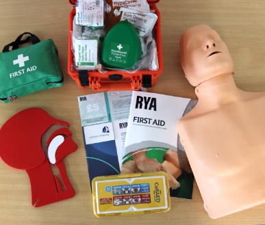 First aid training kit.