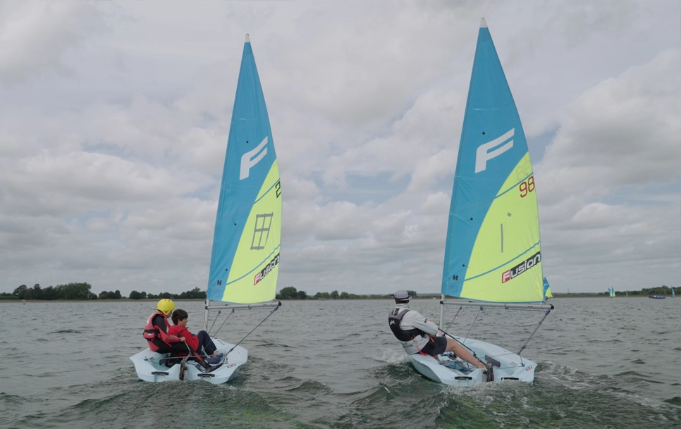 Two boats sailing.