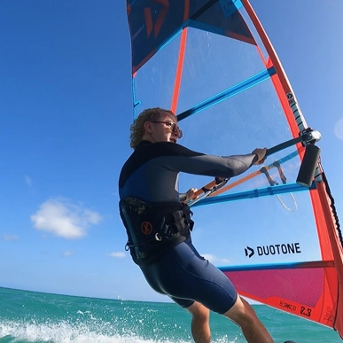 Another angle of Paddy windsurfing