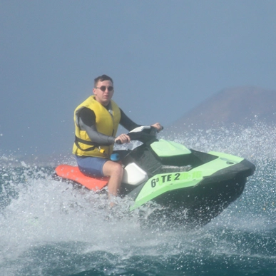 Paddy on a jetski.