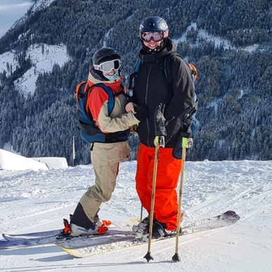 Paul and partner on the slopes
