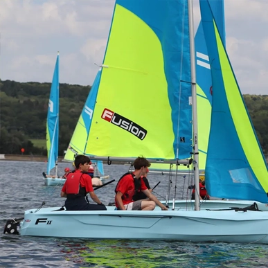 Young people sailing
