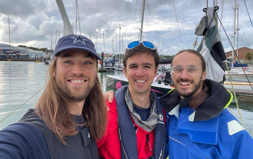 Tom and two others at the sailing club.